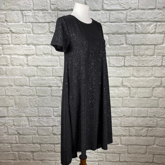 LuLaRoe Elegance Black Sparkle Carly Dress - Picture 4 of 6